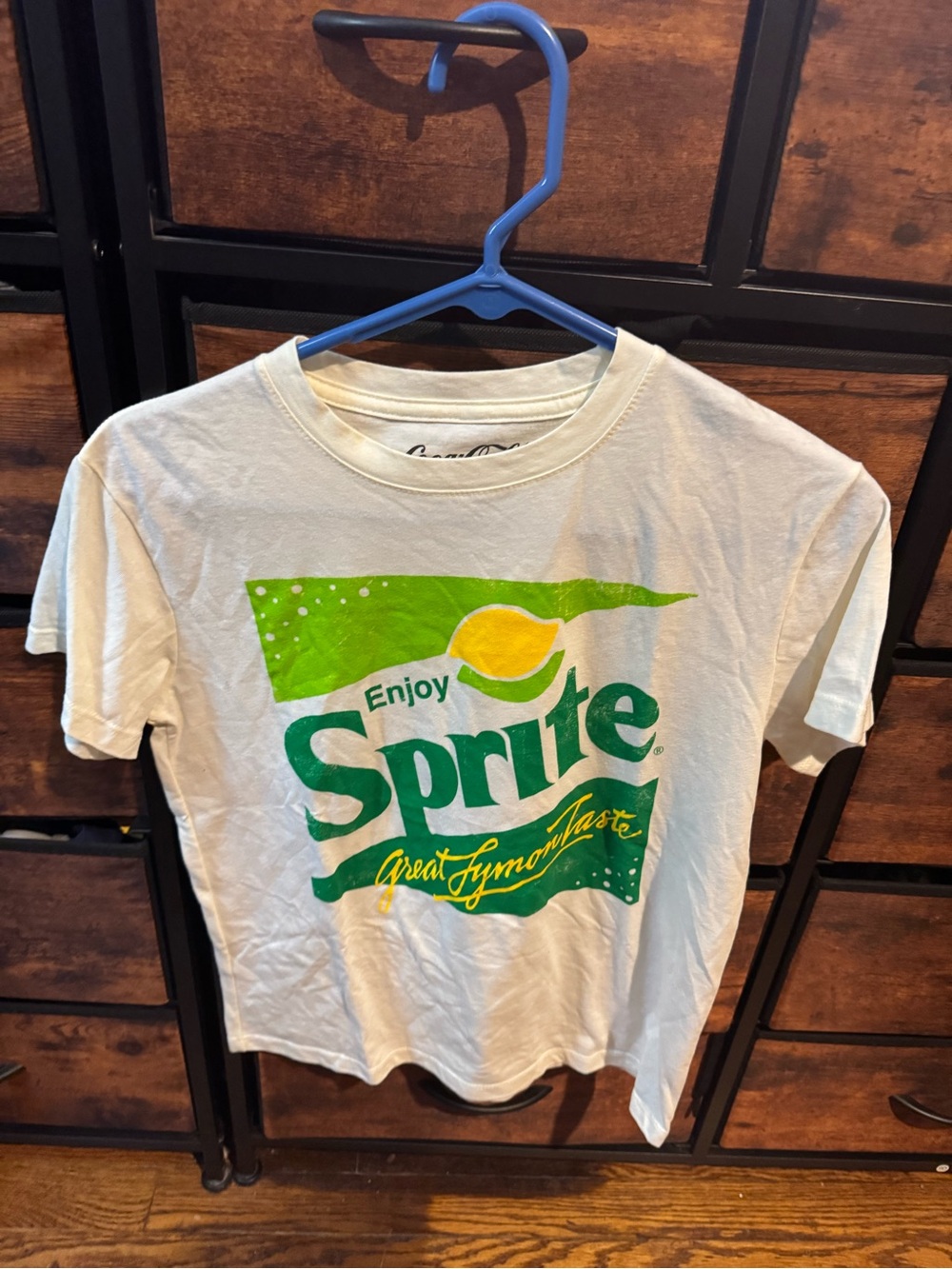 Coca Cola Sprite Logo Kids Short Sleeve Tee - White with Green & Yellow Print